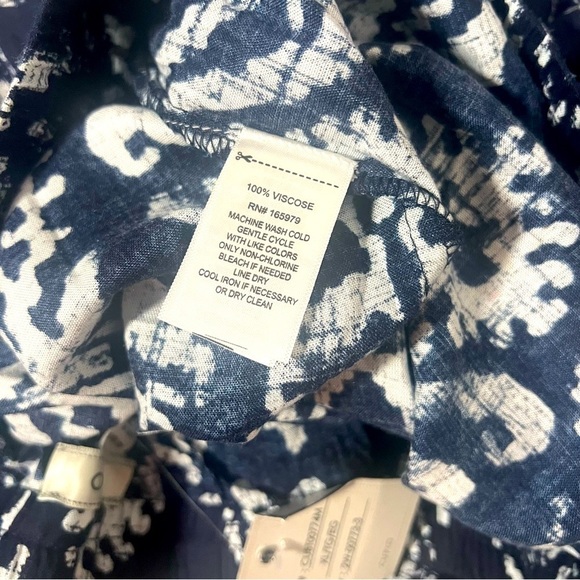 Cupio Women's XL All Over Print Pull On Wide Leg Pants Navy & White Relaxed NWT - Picture 6 of 6